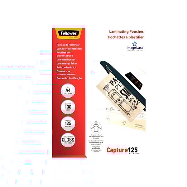 Fellowes A4 125micras 100uds  Fundas de Plastificar