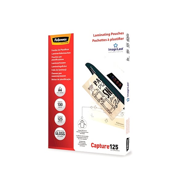 Fellowes A4 125micras 100uds  Fundas de Plastificar