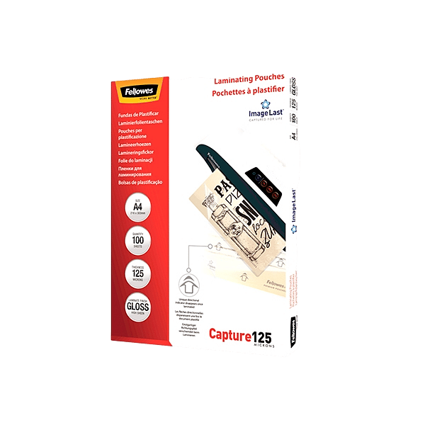 Fellowes A4 125micras 100uds  Fundas de Plastificar