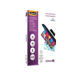 Fellowes A3 80micras 100uds  Fundas de Plastificar