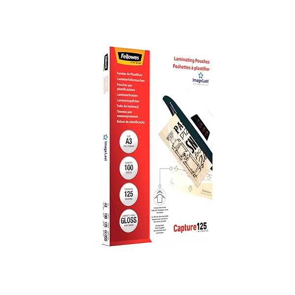 Fellowes A3 125micras 100uds  Fundas de Plastificar
