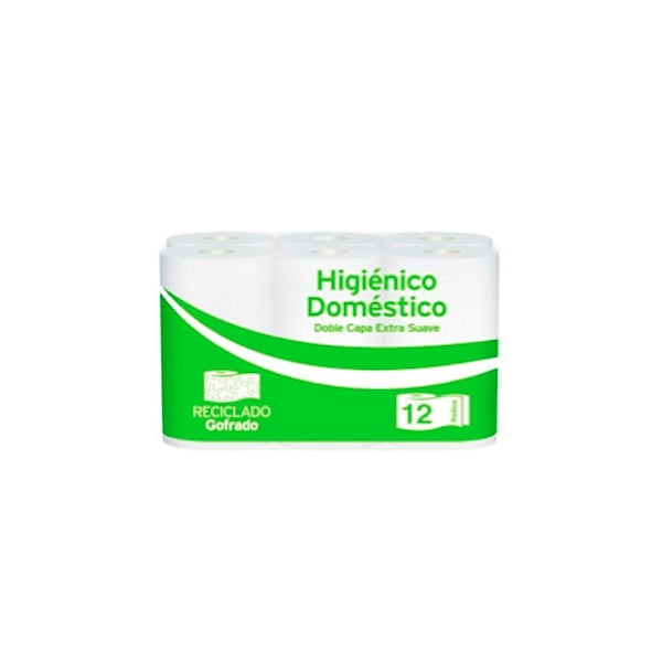 Higicel Paquete de 12 rollos de papel higiénico doble capa