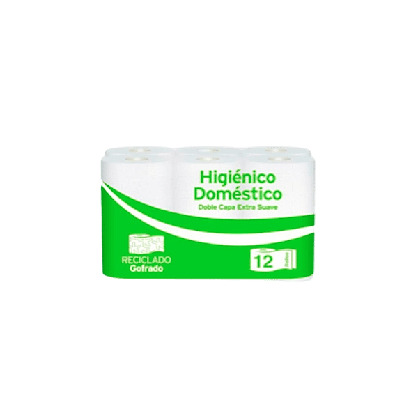 Higicel Paquete de 12 rollos de papel higiénico doble capa