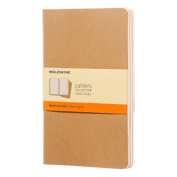 Moleskine Cuaderno Cahier Journals Pack de 3 Rayado Marrón Kraft Talla L