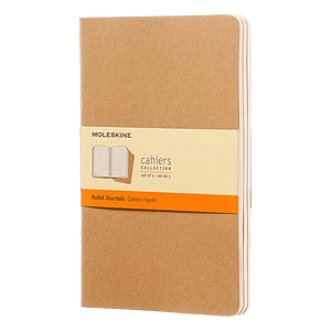 Moleskine Cuaderno Cahier Journals Pack de 3 Rayado Marrón Kraft Talla L