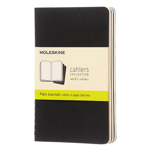 Moleskine Cuaderno Cahier Journals Pack de 3 Lisa Negro Talla P 9x14cm