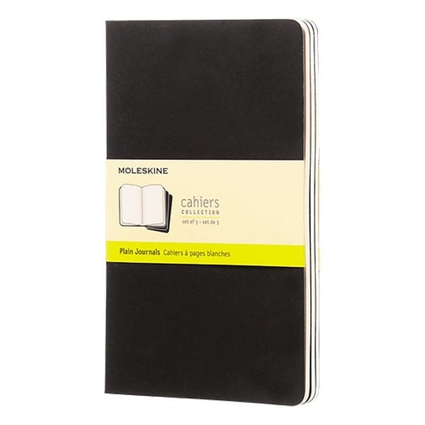 Moleskine Cuaderno Cahier Journals Pack de 3 Lisa Negro Talla L 13x21cm