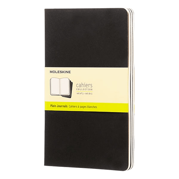 Moleskine Cuaderno Cahier Journals Pack de 3 Lisa Negro Talla L 13x21cm