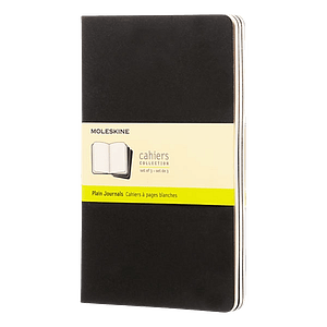 Moleskine Cuaderno Cahier Journals Pack de 3 Lisa Negro Talla L 13x21cm