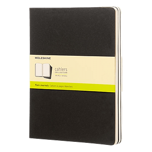 Moleskine Cuaderno Cahier Journals Pack de 3 Lisa Negro Talla XL 19x26cm