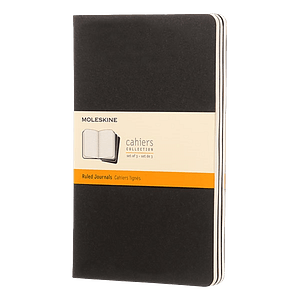 Moleskine Cuaderno Cahier Journals Pack de 3 Rayado Negro Talla L 13x21cm