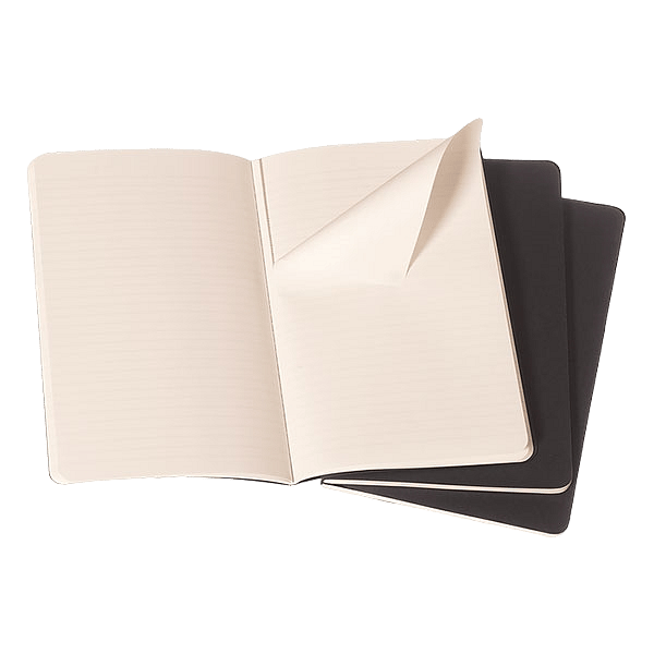 Moleskine Cuaderno Cahier Journals Pack de 3 Rayado Negro Talla L 13x21cm
