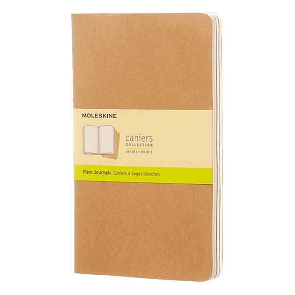 Moleskine Cuaderno Cahier Journals Pack de 3 Lisa Marrón Kraft Talla L 13x21cm