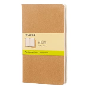 Moleskine Cuaderno Cahier Journals Pack de 3 Lisa Marrón Kraft Talla L 13x21cm