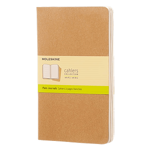 Moleskine Cuaderno Cahier Journals Pack de 3 Lisa Marrón Kraft Talla L 13x21cm