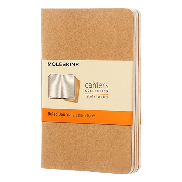 Moleskine Cuaderno Cahier Journals Pack de 3 Rayado Marrón Kraft Talla P 9x14cm