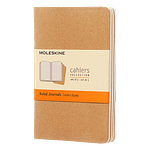 Moleskine Cuaderno Cahier Journals Pack de 3 Rayado Marrón Kraft Talla P 9x14cm
