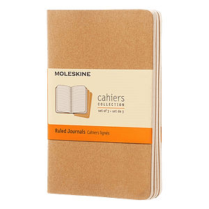 Moleskine Cuaderno Cahier Journals Pack de 3 Rayado Marrón Kraft Talla P 9x14cm