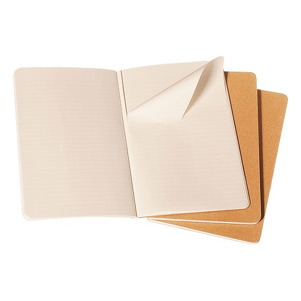 Moleskine Cuaderno Cahier Journals Pack de 3 Rayado Marrón Kraft Talla P 9x14cm