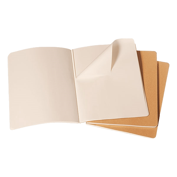 Moleskine Cuaderno Cahier Journals Pack de 3 Lisa Marrón Kraft Talla P 19x26cm