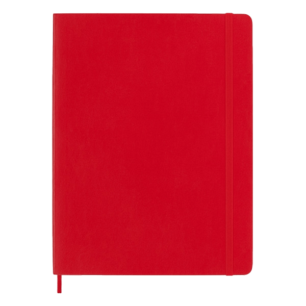 Moleskine Cuaderno Classic Tapa Blanda Liso Rojo Escarlata Talla XL 19x25cm