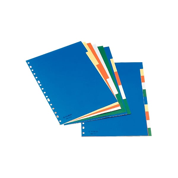 Esselte Separadores de Plástico 10 hojas Colores Vivos Formato A4