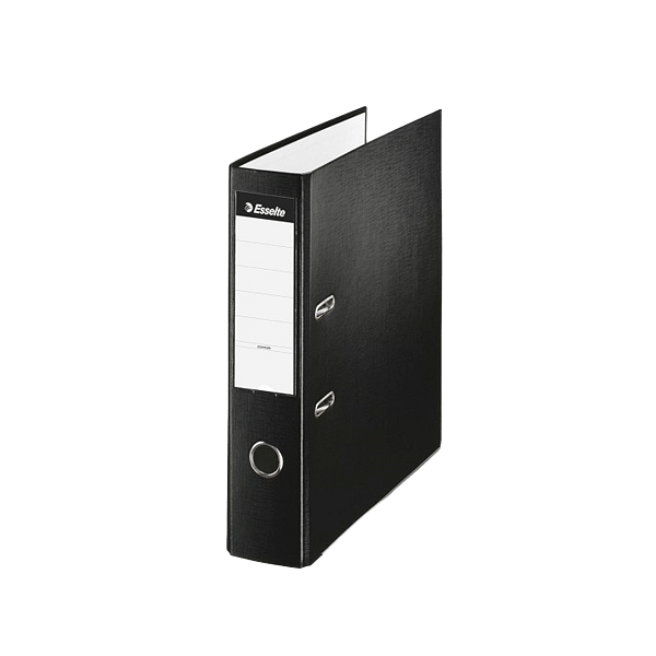 Esselte Archivador de Palanca de PP de Plástico Forrado Folio Lomo 75mm Negro