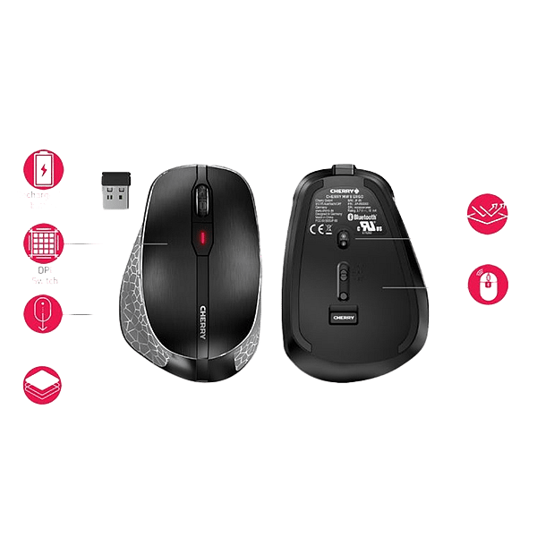 Cherry MW 8 Ergo Ergonómico Bluetooth Negro  Ratón