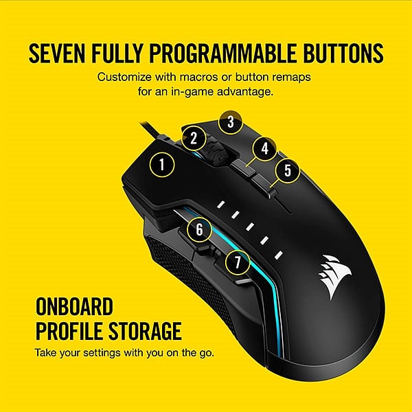 Corsair Glaive PRO RGB negro  Ratón