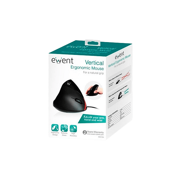 Mouse ratón vertical ergonómico Ewent ew3156 usb 20 1000dp