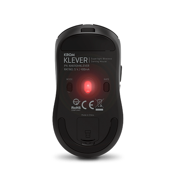 Krom Klever Gaming  Ratón inalámbrico Superlight Sensor Óptico 6 Botones 10000 DPI Black