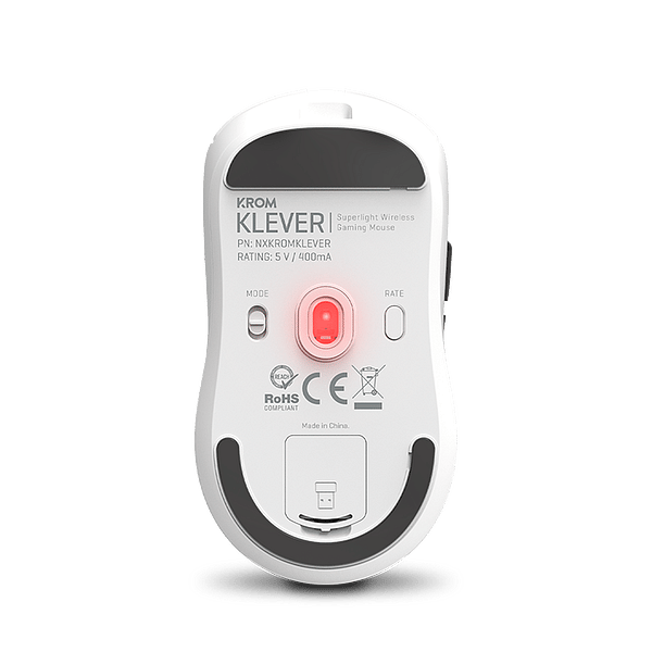 Krom Klever Gaming  Ratón inalámbrico Superlight Sensor Óptico 6 Botones 10000 DPI White