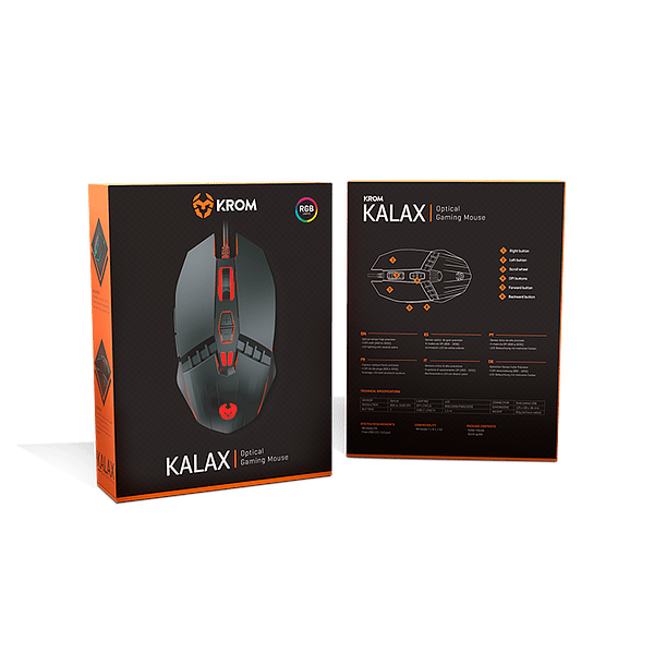 Krom Kalax  Ratón Gaming Sensor Óptico 7 Botones 3200 DPI RGB