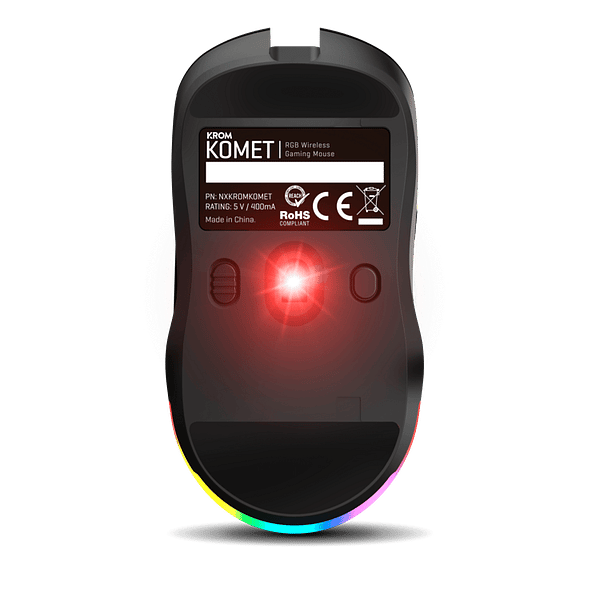 Krom Komet RGB  Ratón inalámbrico Sensor Óptico 8 Botones 2400 DPI