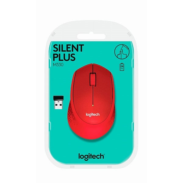 Logitech M330 Silent Plus rojo  Ratón