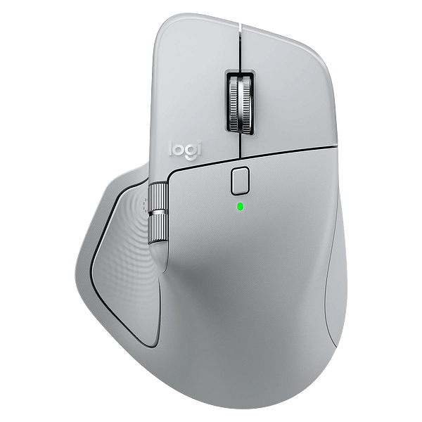 Logitech MX Master 4  Ratón Inalámbrico Ergonómico 7 Botones Sensor Óptico 8000 DPI Conectividad Bluetooth y USBC  Gris Pálido