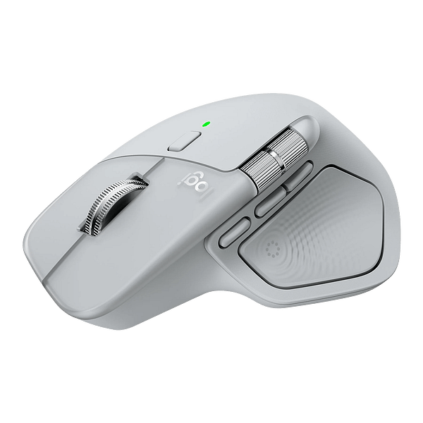 Logitech MX Master 4  Ratón Inalámbrico Ergonómico 7 Botones Sensor Óptico 8000 DPI Conectividad Bluetooth y USBC  Gris Pálido