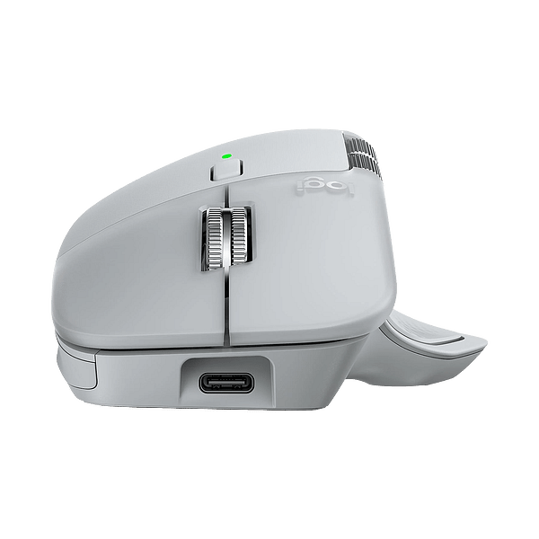 Logitech MX Master 4  Ratón Inalámbrico Ergonómico 7 Botones Sensor Óptico 8000 DPI Conectividad Bluetooth y USBC  Gris Pálido