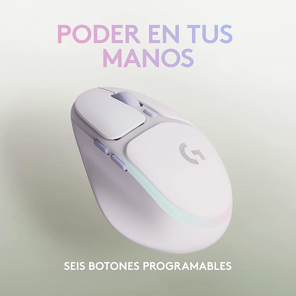 Logitech G705 Gaming  Ratón Inalámbrico 6 Botones Sensor Óptico 8200 DPI LIGHTSPEED Bluetooth Iluminación RGB LIGHTSYNC  Blanco
