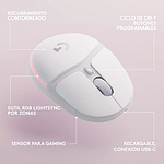 Logitech G705 Gaming  Ratón Inalámbrico 6 Botones Sensor Óptico 8200 DPI LIGHTSPEED Bluetooth Iluminación RGB LIGHTSYNC  Blanco