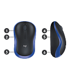 Logitech M185 Azul  Ratón Inalámbrico Ambidiestro Sensor Óptico 1000 DPI Conectividad 24GHz Windows macOS