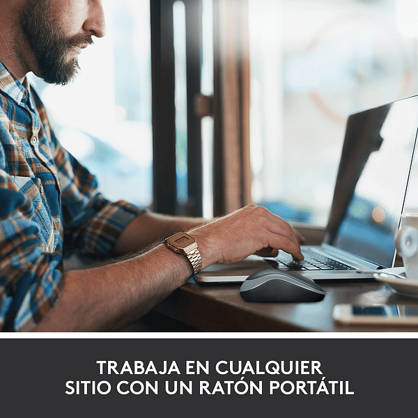 Logitech M185 Gris  Ratón Inalámbrico Ambidiestro Sensor Óptico 1000 DPI Conectividad 24GHz Windows macOS