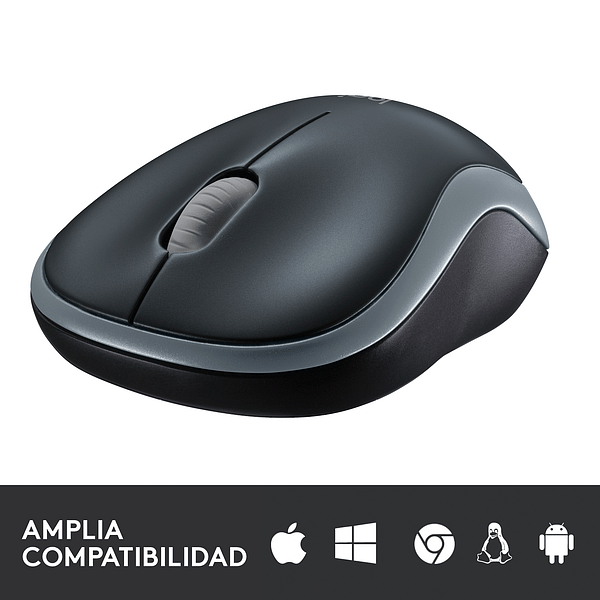 Logitech M185 Gris  Ratón Inalámbrico Ambidiestro Sensor Óptico 1000 DPI Conectividad 24GHz Windows macOS