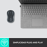Logitech M185 Gris  Ratón Inalámbrico Ambidiestro Sensor Óptico 1000 DPI Conectividad 24GHz Windows macOS