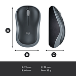 Logitech M185 Gris  Ratón Inalámbrico Ambidiestro Sensor Óptico 1000 DPI Conectividad 24GHz Windows macOS