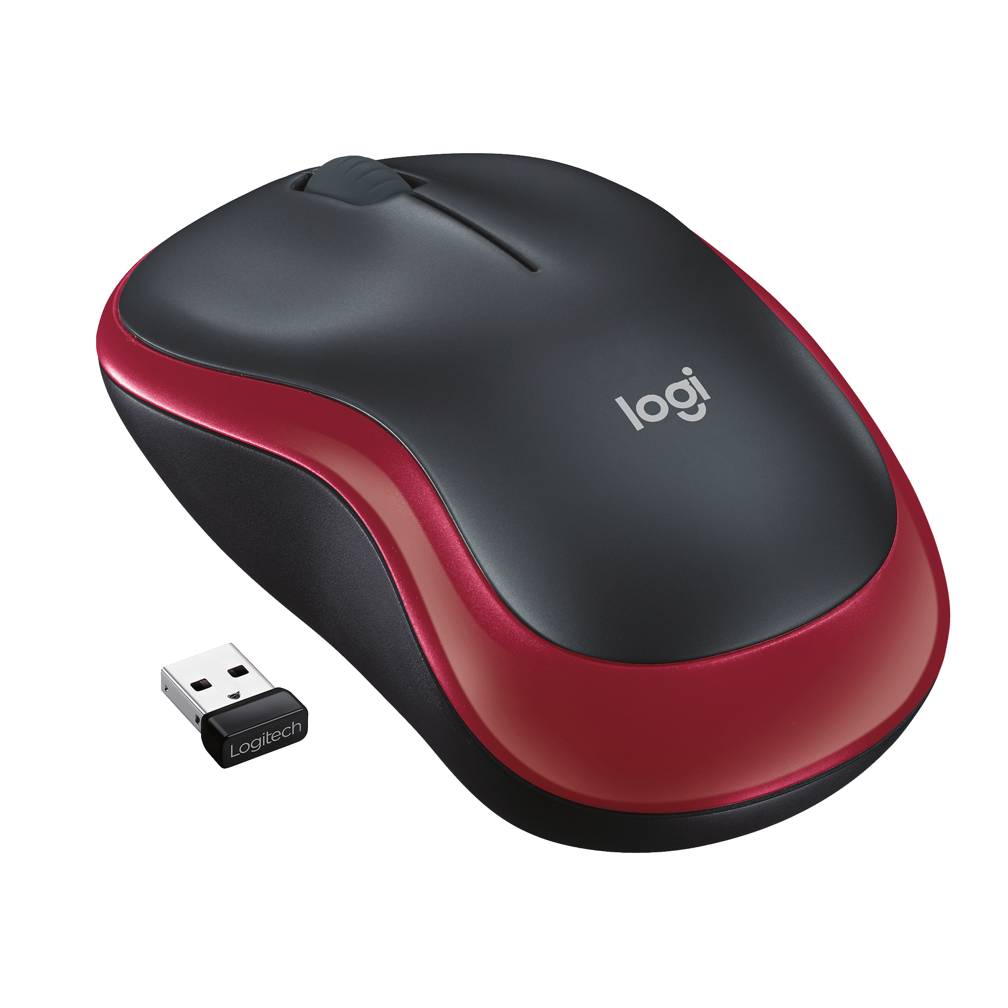 Logitech M185 Ratón Inalámbrico Rojo