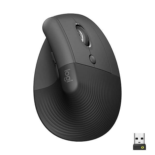 Logitech Lift Grafito Ergonómico Vertical 4 botones  Ratón Inalámbrico