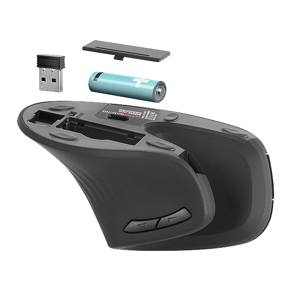 Mars Gaming MMWERGOPRO  Ratón Vertical Ergonómico Inalámbrico 3200 DPI Huano Switches Negro