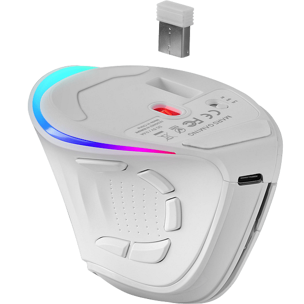 Mars Gaming MMSKW  Ratón Gaming Inalámbrico Vertical 8400 DPI White