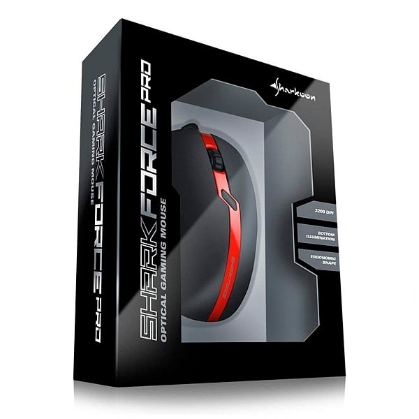 Sharkoon Force PRO USB 3200DPI Rojo  Ratón